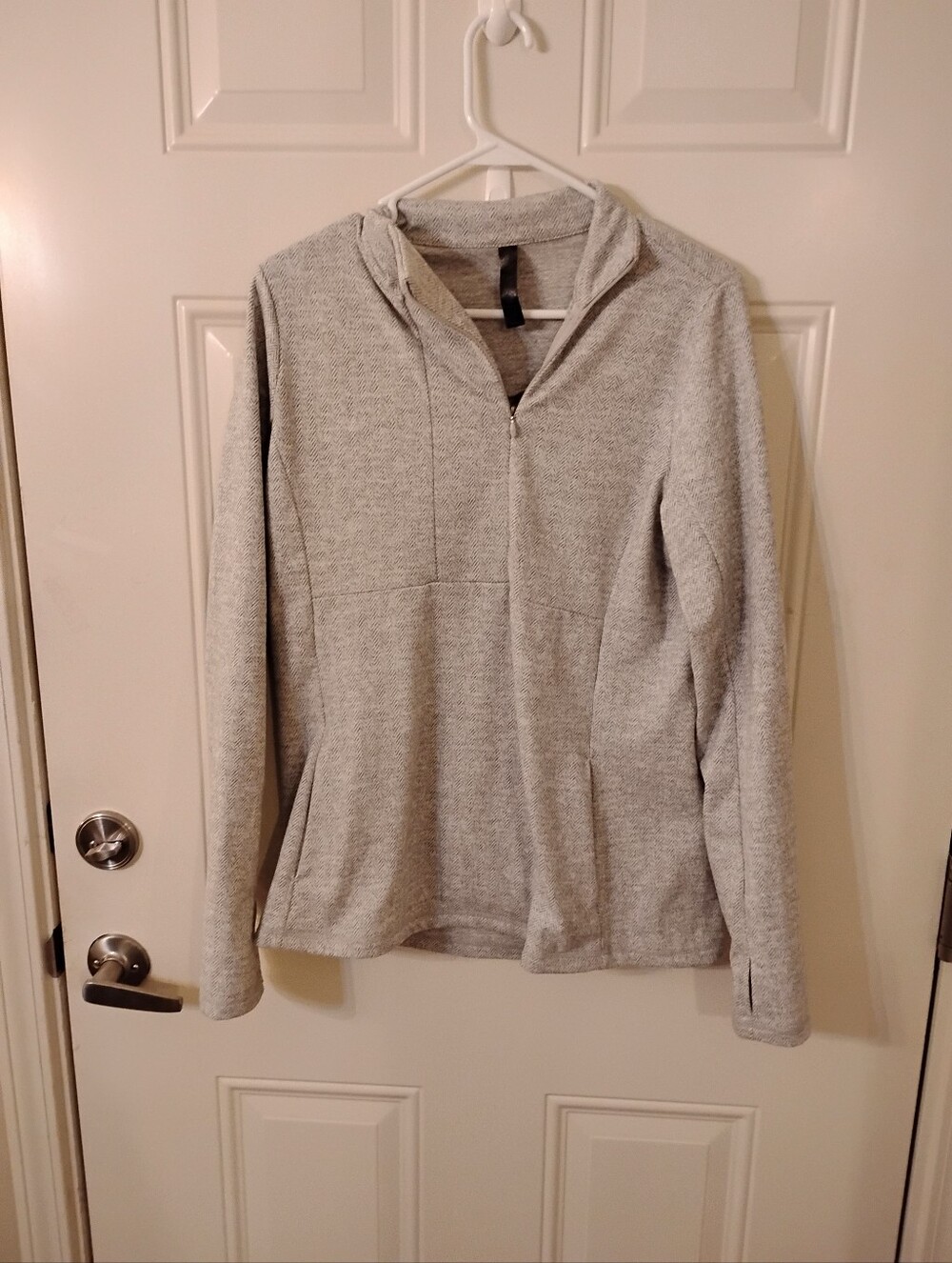Kyodan Light Gray Quarter-Zip Hoodie Jacket